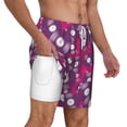 thumbnail image 3 of Picia Vintage Vinyl Record pattern Mens Swim Trunks with Compression Liner Stretch Beach Shorts Quick Dry with Zipper Pockets No-Chafing Board Shorts-Large, 3 of 9