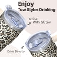 thumbnail image 4 of 20oz Geometric Textured Stainless Steel Tumbler, Double Wall Insulated Travel Coffee Mug with Handle Leak Proof Design, 4 of 5