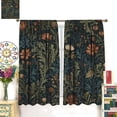 thumbnail image 2 of Retro Floral Curtains,Vintage Colorful Flower Plant Leaves Print Blackout Window Treatments,Rod Pocket Thermal Insulated Drapes 2 Panel Sets for Bedroom Living Room Kitchen-42"W x 72"L (Pack of 2), 2 of 7