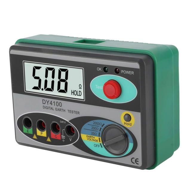 LCD Digital Earth Ground Resistance Meter High Accuracy with LED Indicator Inspection Tool