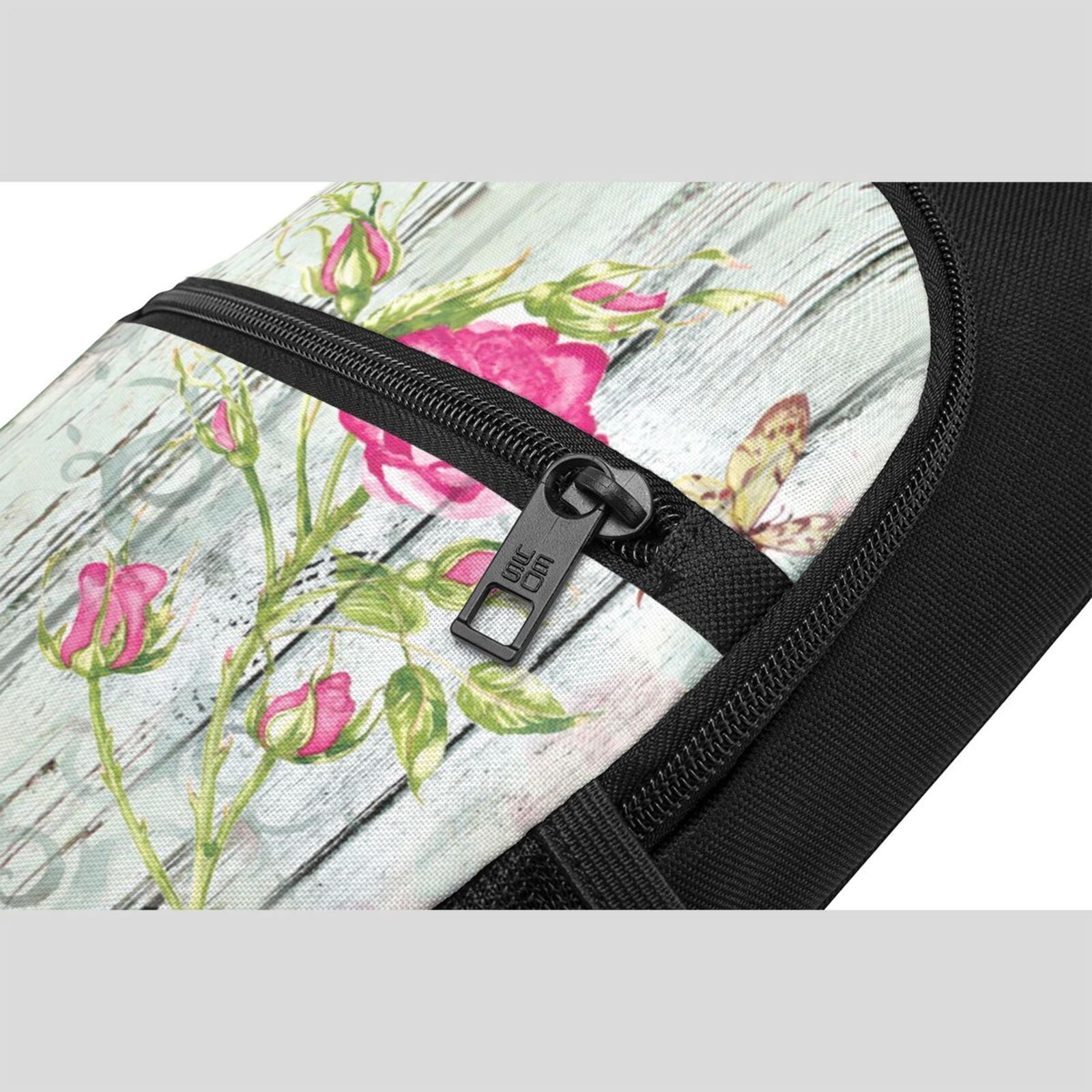 Xecao's Vintage Wood Background with Floral Print Sling Bag: A Versatile Chest, Shoulder, and Crossbody Backpack for Casual Days Out, Perfect for Both Men and Women