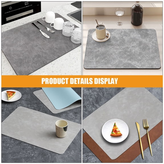 Phenofice 4-Piece Grey Placemat Set for Dining Table, Washable, Nonslip, Table Mats