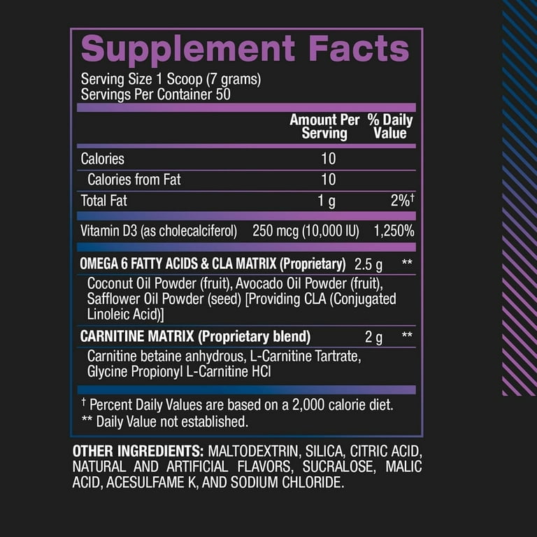 BPI Sports Weight Loss Powder, CLA + Carnitine, Fat Burning