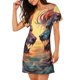 thumbnail image 2 of Balery Colorful Wave Dragon Head Camisón de manga corta con cuello redondo para mujer, cómodo y elegante., 2 of 6