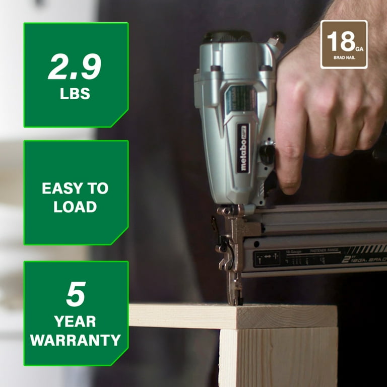 Metabo HPT, Pneumatic 18-Ga Brad Nailer, NT50A5, 5/8-In to 2-In