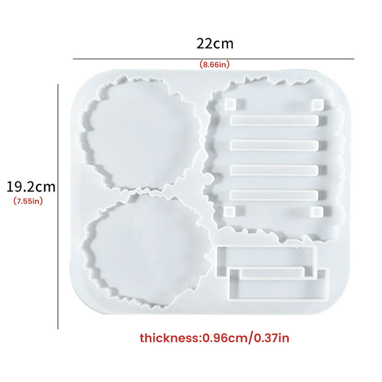 Protoiya Coaster Resin Mold,with Coaster Stand Storage Molds Silicone Large  Geode Molds DIY Coaster Molds for Epoxy Resin Casting 
