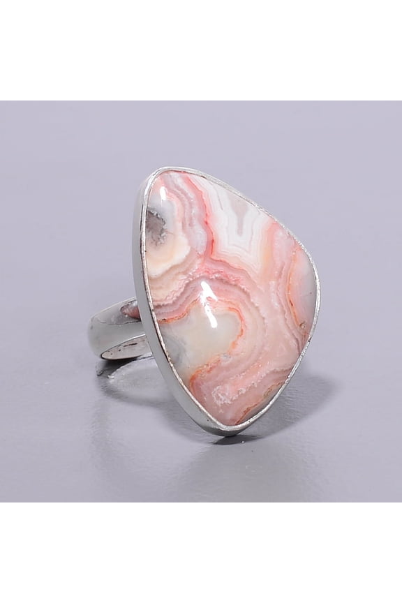 Crazy Lace Agate - Australia Gemstone 925 Sterling Silver Jewelry Ring 7.5 R5833, Beautiful Jewelry For Woman, New Year Sale, Valentin's Day Gift