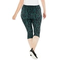 thumbnail image 2 of Woman Within Plus Size Stretch-Cotton Knit Pull-On Printed Capri Leggings, 2 of 3