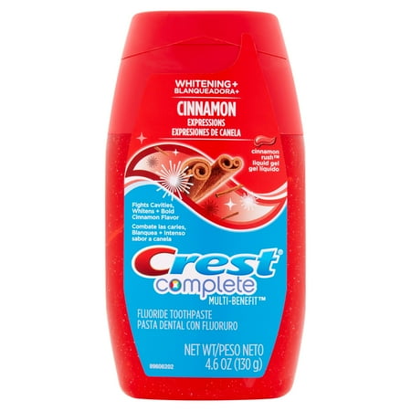 cinnamon toothpaste crest gel complete fluoride rush benefit liquid oz multi
