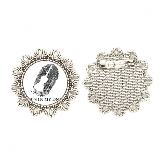 Broche de plata Huellas genéticas del violonchelo Unbranded 7.5 cm