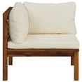 thumbnail image 4 of vidaXL Corner Sofas 2 pcs with Cream White Cushions Solid Acacia Wood, 4 of 7