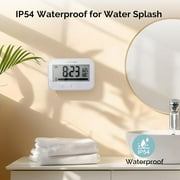 KADAMS Waterproof Shower Clock with Timer, Digital Bathroom & Kitchen Countdown Timer with LCD Display, Progress Bar, Suction Cup, (Black)