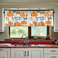thumbnail image 3 of Yayeee Kitchen Curtains Tier Set of 2 Light Filtering 57"x24" Over Sink Window Panels, Pumpkins Pattern, 3 of 7
