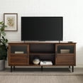 thumbnail image 3 of Walker Edison Split Panel Door TV Stand for TVs up to 64", Dark Walnut, 3 of 10