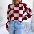 thumbnail image 6 of Stichou Womens 2025 Fall Crewneck Cropped Sweater Cozy Long Sleeve Ribbed Knit Pullover Dropped Shoulders Trendy Winter Tops Wine S, 6 of 8