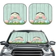 thumbnail image 2 of Balery 2 Piece White Bunny Bottom And Easter Eggs Car Windshield Sun Shade|Foldable Front Windshield Shade for Car Front Window for Most Sedans SUV Truck-Small, 2 of 7