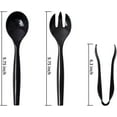 thumbnail image 3 of Nicole Fantini's Plastic Serving Utensils, Black Heavy Duty Disposable utensil | Set 10" Spoons 10" Forks 6" Tongs | 6 Each in One Set| 18 Pcs, 3 of 5