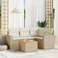thumbnail image 1 of vidaXL 5 Piece Garden Sofa Set with Cushions Beige Poly Rattan, 1 of 5