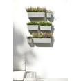 thumbnail image 3 of Ecopots Manhattan Wall Durable Modern Rectangular Indoor/Outdoor Recycled Based Composite Hanging Flower Planter, White Grey, 21.5", 3 of 4