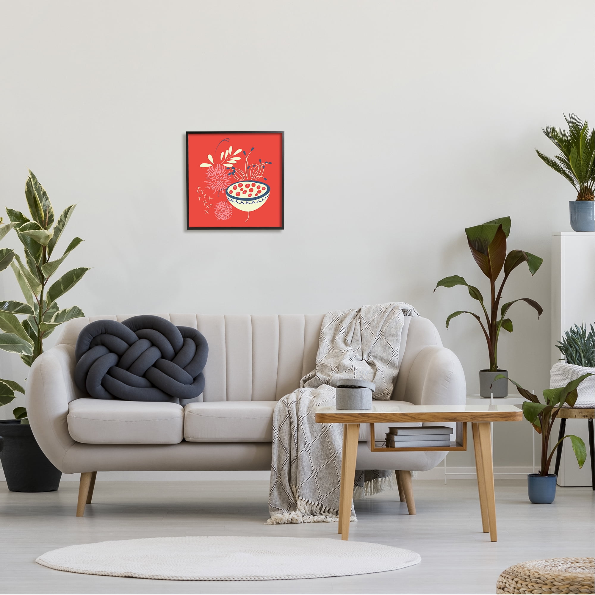 Stupell Industries Red Botanical Seeds Botanical & Floral Painting Black Framed Art Print Wall Art, 17 x 17