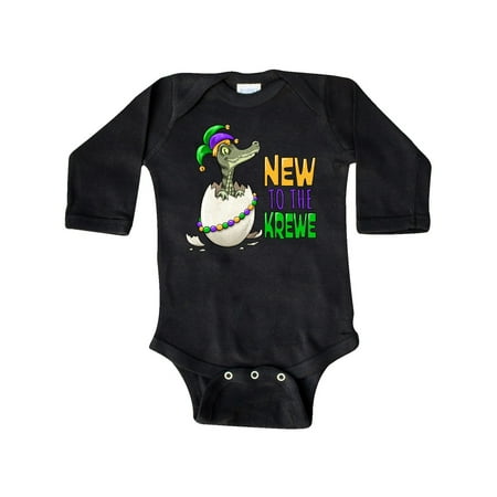 

Inktastic New to the Krewe Mardi Gras Baby Alligator Gift Baby Boy or Baby Girl Long Sleeve Bodysuit