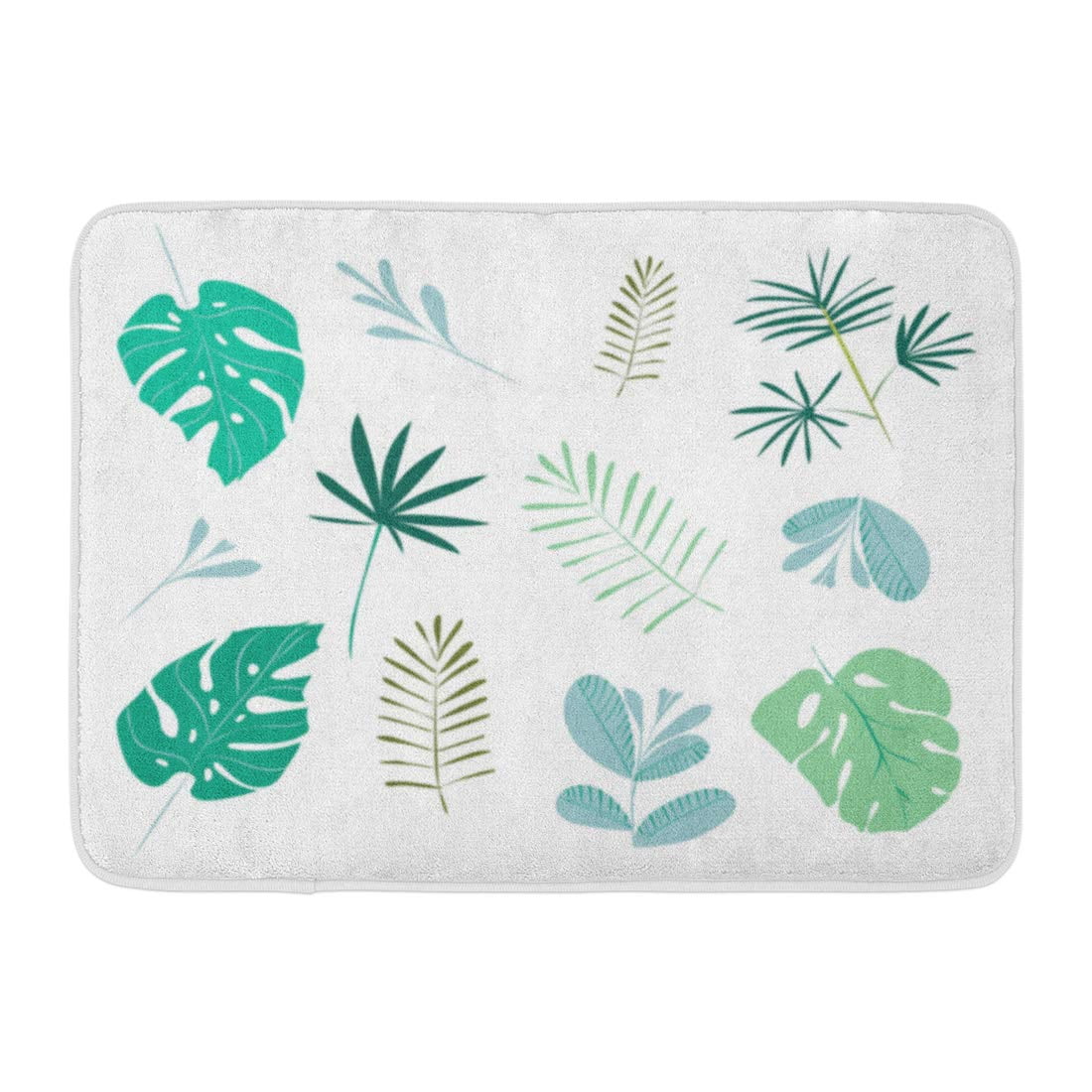 GODPOK Botany Green Tropic of Leaves Tropical Plants White Botanical