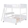 thumbnail image 4 of Harper & Bright Designs Full Over Full Bunk Bed with Desk, White, 4 of 9