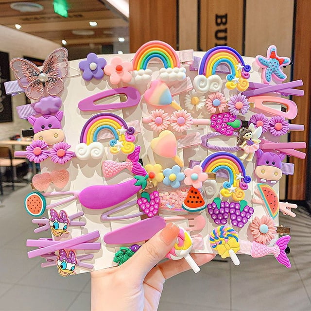 42 Pcs Pinces à Cheveux pour Bébés Filles, Accessoires pour Cheveux Colorés et Mignons / Multicolore