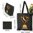 thumbnail image 3 of GOSMITH Initial Canvas Tote Bag for Women Trophy Cup 2 Pcs Cute Aesthetic Tote Bags with Zipper Black, 3 of 8