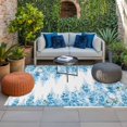 thumbnail image 2 of Teal Blue Wisteria Outdoor Rug for Patio/Deck/Porch, Non-Slip Large Area Rug 5 x 8 Ft, Sprinng Summer Pastoral Botanical Indoor Outdoor Rugs Washable Area Rugs, Reversible Camping Rug Carpet Runner, 2 of 8
