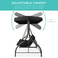 thumbnail image 6 of Best Choice Products 3-Seat Outdoor Converting Canopy Swing Glider Patio Hammock w/ Removable Cushions - Black, 6 of 8