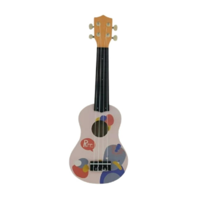 Guitarra infantil de 20,87 pulgadas, juguete musical, instrumento musical, ukelele de madera. Rosa