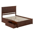 thumbnail image 2 of AFI Nantucket Queen Wood Platform Bed with Footboard and Storage Drawers, Walnut, 2 of 6