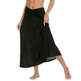 thumbnail image 5 of HDE Womens Ruched Cover Up Skirt Convertible Dress Swimsuit Coverup Black XL, 5 of 6