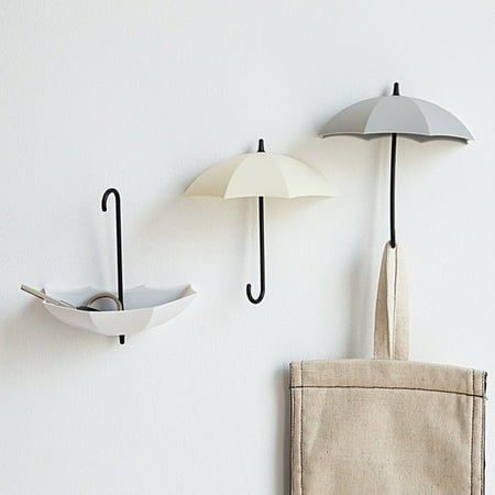 

Windfall 3Pcs Cute Umbrella Wall Hook Key Hanging Bag Brush Holder Decorative Organizer Colorful Umbrella Key Holder Key Hanger Wall Key Rack Wall Key Holder Jewelry and Other Small Items