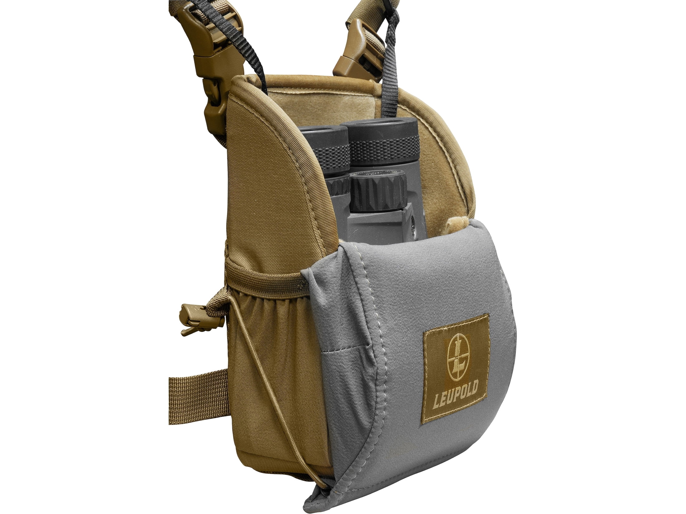 Leupold Enclosed Universal Binocular Harness, FDE, with Cell Phone Pocket