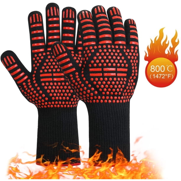 Guantes para barbacoa, guantes cálidos, guantes de invierno, guantes de jardinería, guantes para exteriores, guantes de algodón retardantes de llama, escaldaduras y altas temperaturas, un par de rojos Sailing Electrónica