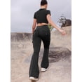 thumbnail image 4 of Leggins YEOREO Workout Flare con bolsillos, color negro arrugado, talla M, para mujer, 4 of 7