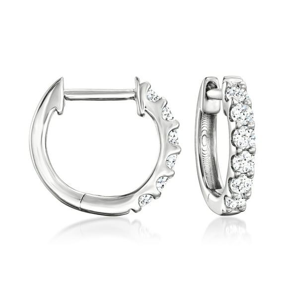 Ross-Simons 0.25 ct. t.w. Lab-Grown Diamond Hoop Earrings in Sterling Silver, Women's, Adult