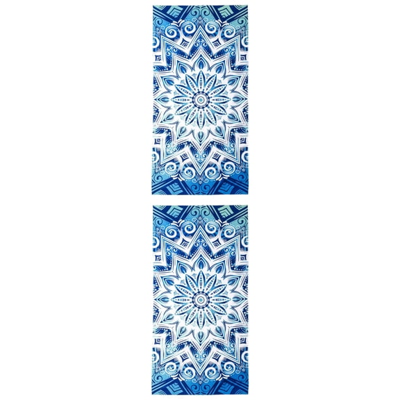 Unique Bargains Soft Absorbent Beach Towel 2 Pack Blue Green Mandala 71"x35"