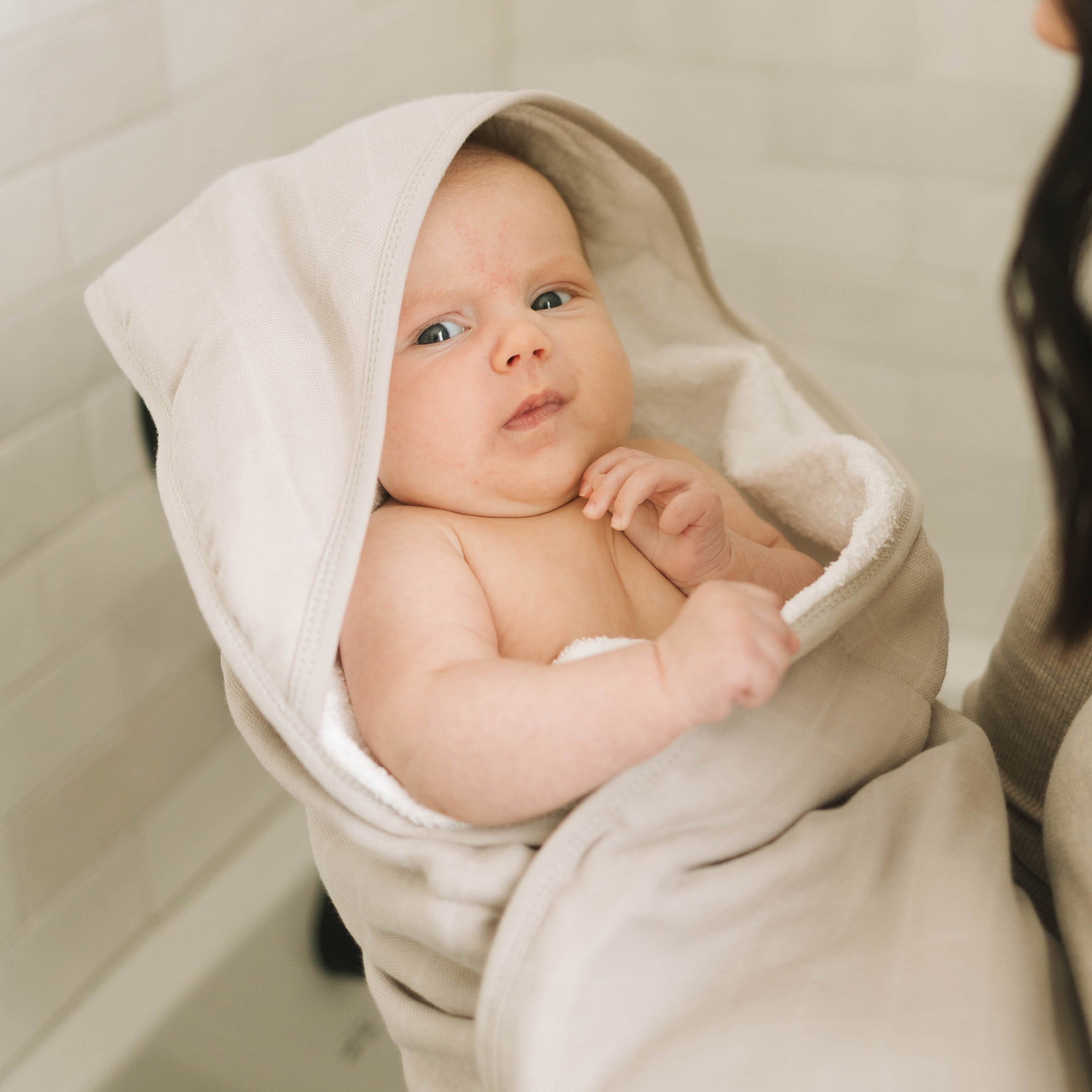 Little Unicorn Hooded Baby Towel - Baby Bath Essentials - Porpoise
