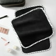 thumbnail image 5 of Arkwright Makeup Removal Towels (6-Pack), Soft Coral Fleece, Fingertip Towel Size 11x17, Black with White Border Piping, 5 of 5