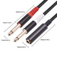 thumbnail image 3 of Cable De Audio Estéreo A Una Sola Pista Cable De Audio Estéreo A Una Sola Pista Cable estéreo de 1/4 TRS a 1/4 TS hembra a macho, línea mono estéreo para Audífonos mezcladores, 3 of 9
