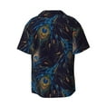thumbnail image 5 of Salouo Peacock Feathers Pattern Cuban Collar Shirts for Men Button-Down Shirt Men's Short Sleeve Shirts Hawaiian Shirts Casual Shirts -Small, 5 of 6
