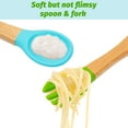 thumbnail image 3 of MALLMALL6  Silicone Flatware Sets with Beech Handles, Reusable Utensils for Dining Camping, 6-Piece, 3 of 6