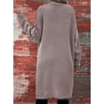 thumbnail image 2 of Women's Casual Open Front Knit Cardigans Long Sleeve Midi Sweater Coat, 2 of 5