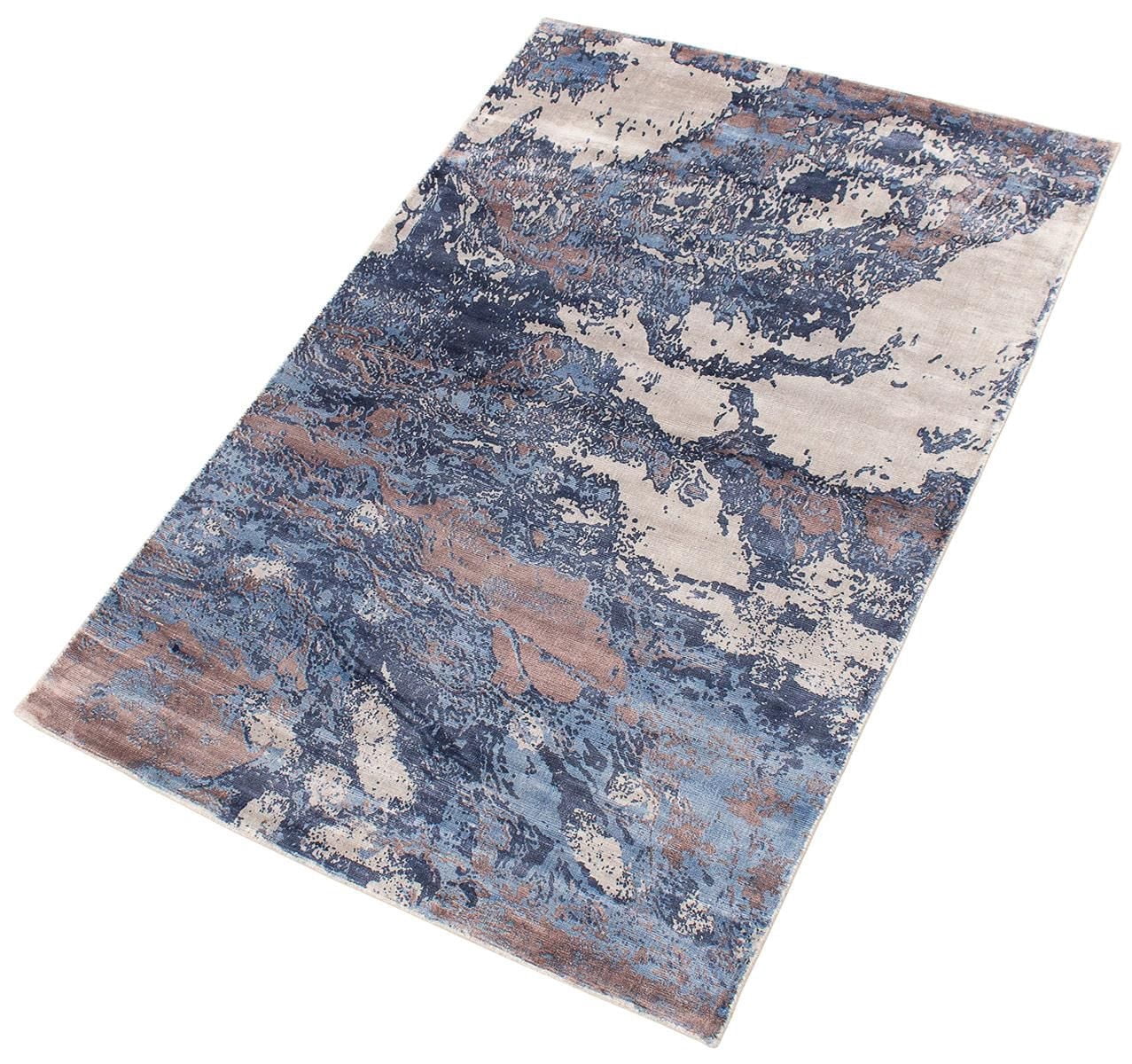 ECARPETGALLERY 4'10" x 7'5"  Transitional Galleria Hand Loomed Area Rug for Living Room, Dining Room and Bedroom in Blue