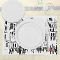 thumbnail image 3 of Ambesonne Urban Place Mats Set of 4, Ink Cityscape Street View, Standard Size, Grey Black White, 3 of 6