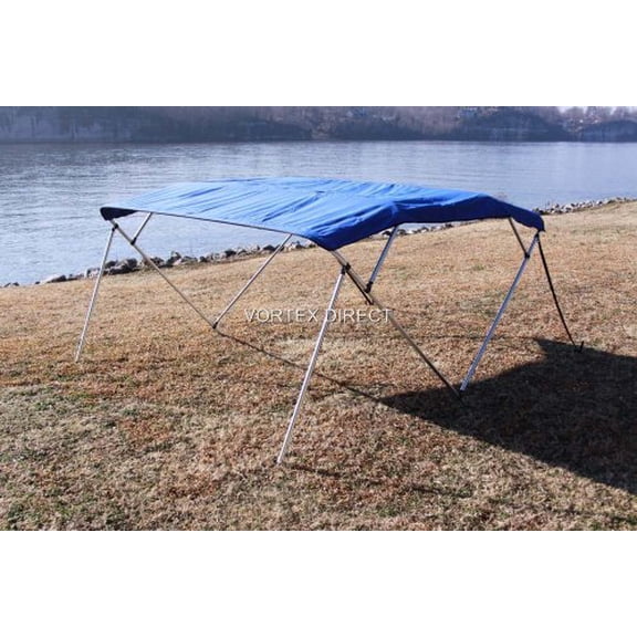New Royal Blue Vortex 4 Bow Bimini Top 8' Long, 67-72" Wide, 54" High, Complete Kit, Frame, Canopy, and Hardware (FAST SHIPPING - 1 TO 4 BUSINESS DAY DELIVERY)
