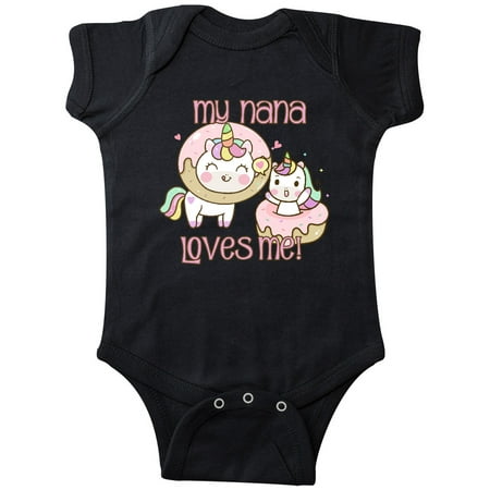 

Inktastic My Nana Loves Me Unicorn Gift Baby Boy or Baby Girl Bodysuit